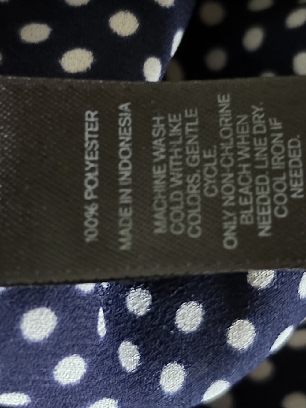 Express Navy Polka Dot Button-Up Blouse - Picture 6 of 6